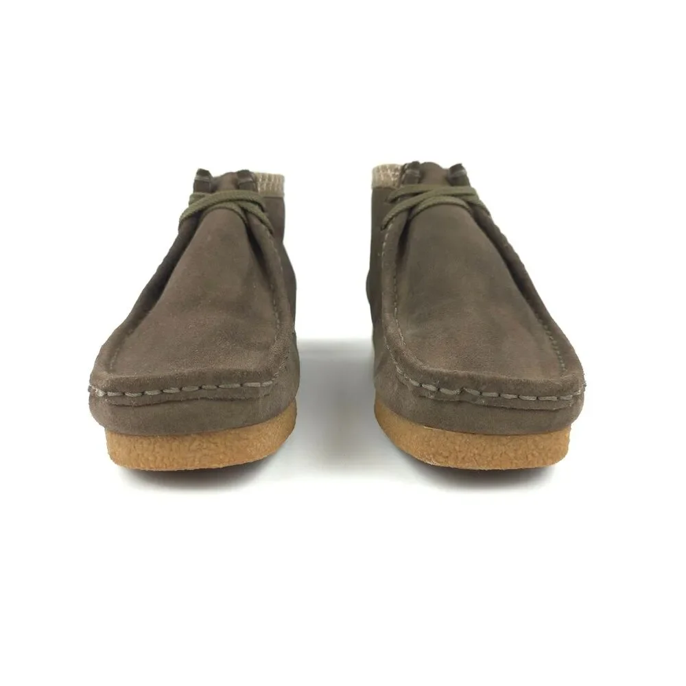 NEW Clarks Wallabee Suede Moccasin Shoes Western Boho Indie Hipster Cowboy 11.5